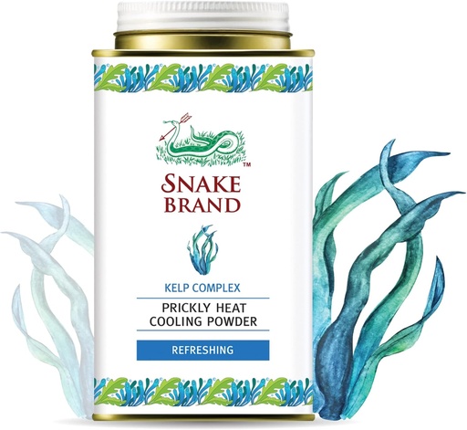[BRSWIZI3BQAQIDDY] Snake Brand Prickly Heat Cooling Powder for Everyday Use - Anti-Chafing, Heat Rash Relief, Ocean Fresh Kelp Scent (4.9 Oz / 140g)