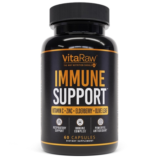 [BRSWYZYROBYWKEQU] VitaRaw Immune Support Vitamins - Elderberry with Zinc, Vitamin C, and Garlic for Adults - Sambucus Black Elderberry Capsules & Echinacea Immunity Renewal Complex