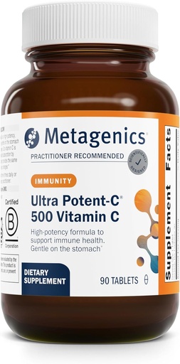 [BRSWIZYZOMPQYCA5] Metagenics Ultra Potent-C 500 - Buffered Vitamin C Supplement for Immune Support, Antioxidant Defense & Collagen Formation - Gentle, Stomach-Friendly, Non-GMO, Gluten-Free - 90 Tablets