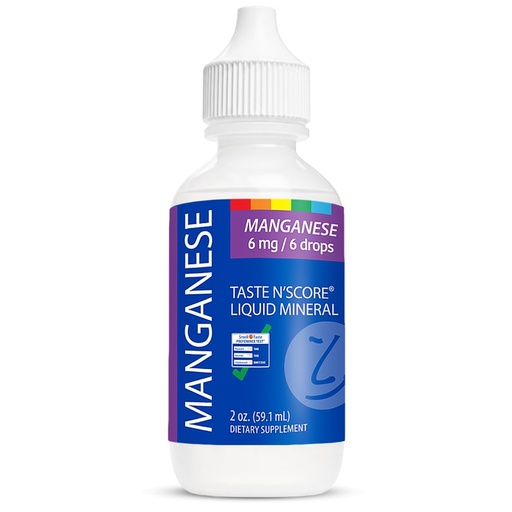 [BRSWIG33CQPBM3YZ] Taste N' Score Manganese Liquid Ionic Mineral Supplement; 100% Pure; 6 mg; 118 Servings