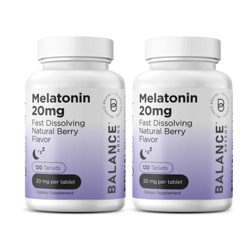 [BRSWYAIYCUIRQAI4] Balancebreens Melatonin 20mg Fast Dissolve Tablets - High Potency, Fast Acting, Natural Sleep Support - Sleep Aids for Adults - Non-Groggy, Drug-Free Formula - 120 Pills (120 Count (Pack of 2))