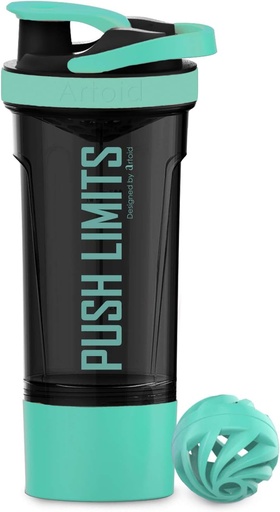 [BRSWYYDQCMFA2DLA] Artoid Mode 24-Ounce Protein Shaker Bottle, Dual Mixing Technology, BPA Free, Aqua Green/Black