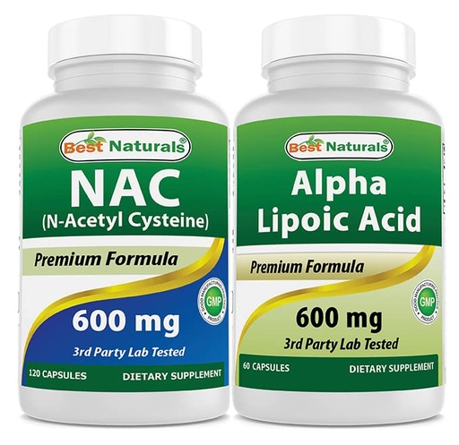 [BRSRMBALDMJQG23H] Best Naturals NAC 600 mg & Alpha Lipoic Acid 600 mg