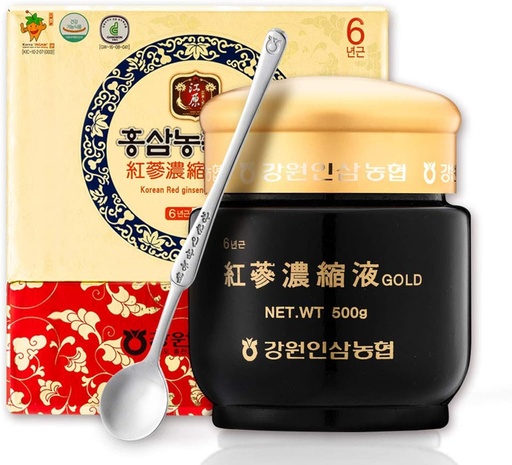 [BRSWYYDQPMBQAYA4] Gangwoninsam] Coreano Red Ginseng Extracto Oro 500g / 17.63 fl. oz – Contiene 100% Puro Coreano de 6 años de edad Red Ginseng Extracto