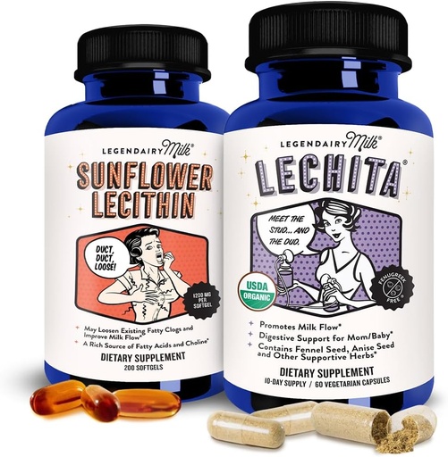 [BRSROBAFAR5QI2Y3] Legendairy Milk Sunflower Lecithin + Lechita - Breastfeeding Supplements for Milk Supply Increase and Clogged Milk Ducts - Lactation Supplement for Milk Flow and Boost Milk Production