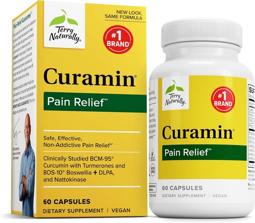 [BRSWIY32OECGMEIV] Terry Naturally Curamin - Curcumin Supplement for Circulation & Endorphin Support - Support for Occasional Discomfort - Aids Healthy Muscles - 60 Capsules