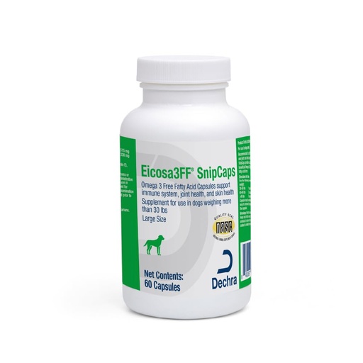 [BRSROEICOUMQYALL] SnipCaps Omega 3 Free Fatty Acid Capsules for Dogs - Large, 60 ct | For Dogs Weighing more than 30 lbs; Support Immune System, Joint Health and Skin Health; Packaging May Vary