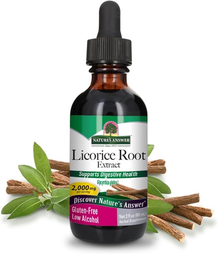 [BRSWIED6CUEGOET6] Risposta della natura Licorice Root Supplemento 2000 mg 2oz Estratto di basso contenuto di alcol | Supporta la digestione | Promuove la funzione respiratoria | Detox naturale | Conte singolo