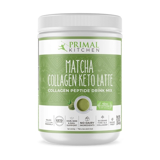 [BRSWYYD2OB7RMHT7] Primal Kitchen Matcha Collagen Keto Latte Powder, Sugar-Free Collagen Peptides, 9.33 Ounces