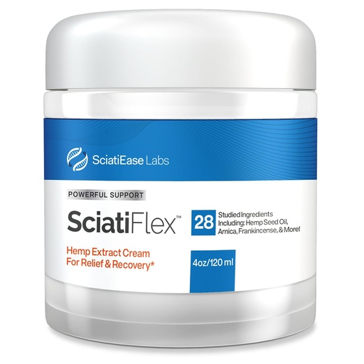 [BRSROGA7AAMBYFDZ] SciatiFlex Topical Sciatic Cream - Maximum Strength Hemp Cream with Arnica Extract, Shea Butter & Aloe Vera - Help with Nerve Discomfort in Lower Back, Hips, Buttocks, Legs & Feet - 4oz