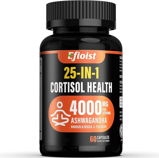 [BRSRABQDBUFQGGQ3] Cortisol Health Supplement, 25-in-1 Cortisol Reducer for Women & Men, Cortisol Supplements for with Ashwagandha, Rhodiola Rosea, L-Theanine, for Mood, Focus, Sleep Support, 2 Capsules