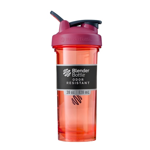 [BRSROHAODFYAKCYZ] BlenderBottle Shaker Bottle Pro Series Perfect for Protein Shakes and Pre Workout, 28-Ounce, Full-Color Coral