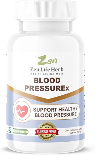 [BRSRAHYHBUDR42DZ] ZEN LIFE HERB Blood PressuREx - Heart Health Blood Pressure Support Supplement-Support Blood Pressure & Healthy Circularity Naturally Ginseng Plus Blend 100% Pure Plant-Based Supplement (60 Capsules)