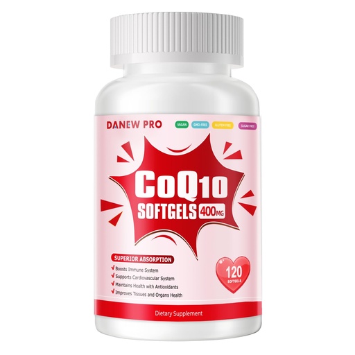 [BRSRA2T7DJYQYHL6] CoQ10-400mg-Softgels with PQQ, BioPerine & Omega-3, Coenzyme Q10(Ubiquinone) Supplement for High-Absorption, Powerful-Antioxidant, Support Heart & Energy-Production, 120 Servings