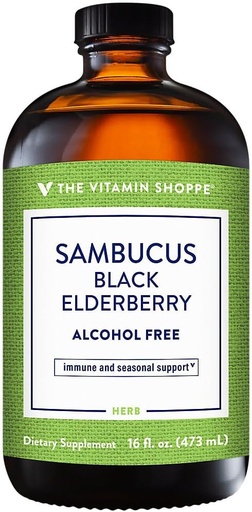 [BRSWGHYNCJ6A42QZ] The Vitamin Shoppe Sambucus Black Elderberry Extract (16 Fluid Ounces Liquid)