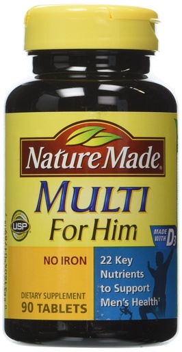 [BRSWIYYOOQMAC2Q7] Nature Made Multivitamin For Him, Men's Multivitamin for Daily Nutritional Support, 90 Tablets (Pack of 3)