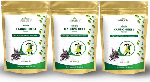 [BRSRMBI3DEOWEE3B] Kaunch Beej Powder – Natural Ayurvedic Herb for Daily Wellness | 100% Pure & Vegan 100g Each(Pack of 3)