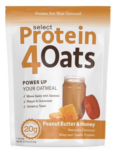 [BRSWGZ3QCUIAY3DK] PEScience Protein4Oats Protein for Oatmeal, Peanut Butter & Honey, 12 SRV | Whey and Casein Protein, Makes Protein Oatmeal, Protein Powder for Oats