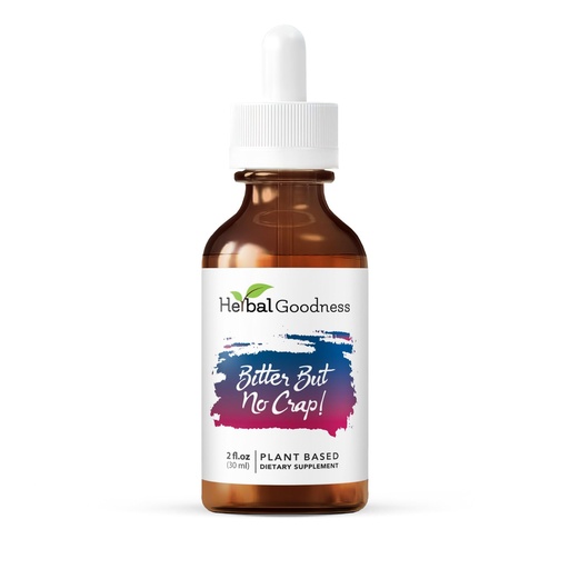 [BRSROCYYAAFBEFDP] Herbal Goodness Bitter But No Crap Liquid Supplement for Body Cleanse, Energy Support and Health Boost | Non-GMO Burdock Root Organic, Bitter Melon, Maca Root, Dandelion Root - 2 fl. oz per Bottle