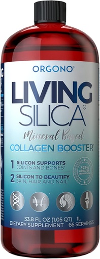 [BRSWGFQEOEMAMHYU] Orgono Living Silica Collagen Booster | Vegan Mineral-Based Silica Supplement | Supports Healthy Collagen & Elastin Production for Joint & Bone Support, Glowing Skin, Strong Hair & Nails | 33.8 Fl Oz