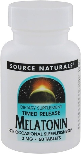 [BRSWGFQYCMNBAAL7] Source Naturals Melatonin 3 MG TB, 60 CT