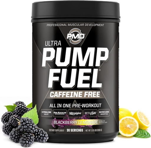 [BRSRMCQ5OV6WG2Q7] PMD Sportpumpe Fuel Ultra Caffeine Free - Premium Pre Workout Powder & Muskelpumpe, Großer Fokus, Endurance & Recovery, Premium Creatine, Arginine & Beta Alanine - BlackBerry Lemonade (30 Servings)