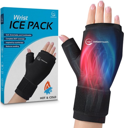 [BRSRAEDRDJ7Q4DQ6] Wrist Ice Pack Wrap - Hot and Cold Gel Thumb & Hand Ice Pack Glove for Arthritis Relief | Microwavable & Freezer Safe, Dual Therapy for Carpal Tunnel, Tendonitis, Swelling, Targeted Relief for Hand