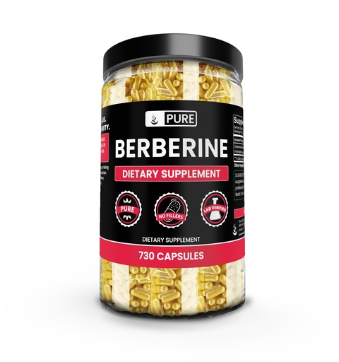 [BRSWYAQNCUIAAFL7] PURE ORIGINAL INGREDIENTS Berberine (730 Capsules) No Magnesium Or Rice Fillers, Always Pure, Lab Verified