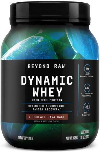 [BRSROZA3PIJRM3TG] Beyond Raw Dynamic Whey High-Tech Protein - Chocolate Lave Cake (25 Servings)