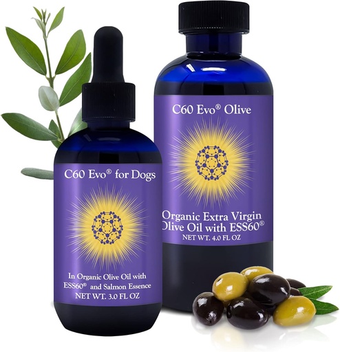 [BRSW2HYHCJ5BQD34] C60 EVO Dog Lover Set - A Bottle for Each of You, Pure ESS60 in Extra Virgin Olive Oil for Humans and Canines, Dog Supplements, Must-Have Pet Supplies and Dog Products