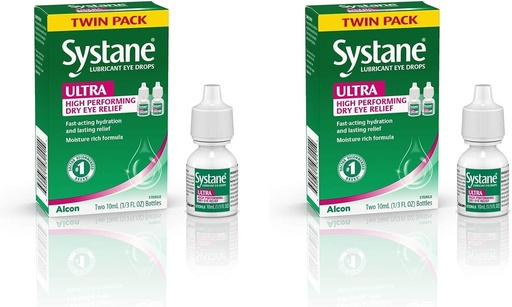 [BRSRMCY5PIIBUFI3] Systane Ultra Lubricant Eye Drops, Artificial Tears for Dry Eye, Twin Pack, 10-mL Each (Pack of 2)