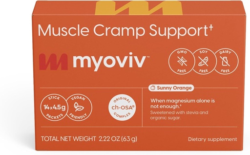 [BRSRA2TRA4JWGE3A] Zmogljiva mišica Cramp Relief - 14 paketov (Trial Size), Sunny Orange Flavor - Podpora mišice Cramp - Nosečnost in dojenje varna