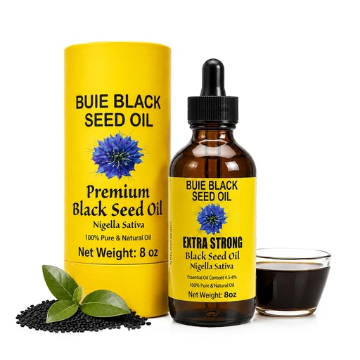 [BRSWYZT5CQMRUEY4] Buie Black Seed Oil – 100% Pure & Natural Organic Cold-Pressed Nigella Sativa Oil – With 4.5–6% Thymoquinone & Omega 3 6 9 – Supports Skin, Digestion & Daily Wellness – 8 Fl oz