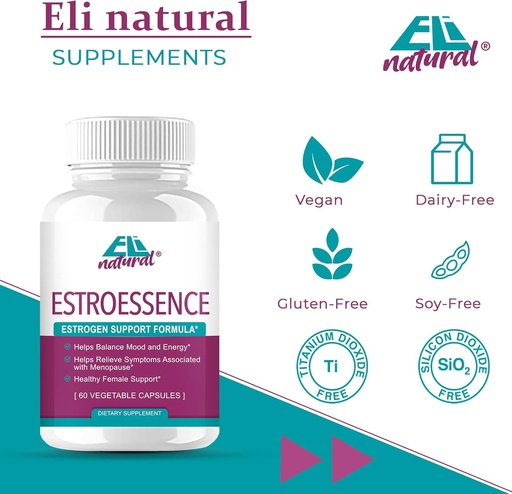[BRSROYYTDF6R623O] ESTROESSENCE Capsule for Women - Female Hormone Balance Supplement Menopause Mood and Energy Support - Restores Healthy Estrogen Levels | 60 Non-GMO Vegetarian Veggie Capsules