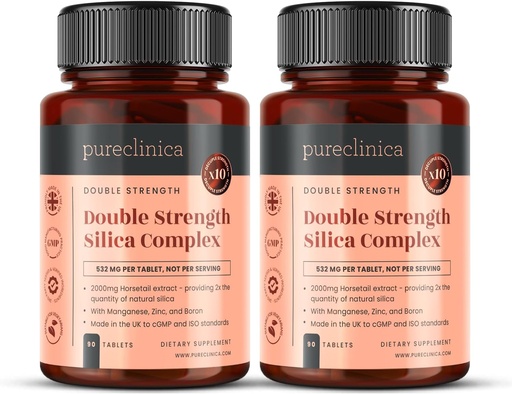 [BRSWGED5BEFQICD3] Double Strength Silica Complex – 6 Month Supply! (2000mg Horsetail Extract x 180 Tablets(2 Bottles of 90))
