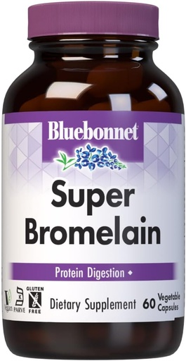 [BRSWIYT7BIABYYDA] BlueBonnet 슈퍼 Bromelain 채식 캡슐, 500 mg, 60 카운트