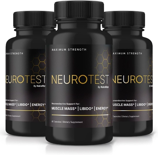 [BRSROBLRB4HRYCDH] (3 Pack) NeuroTest Capsules - NeuroTest Dietary Supplement for Men, NeuroTest Daily Formula for Overall Wellness and Peak Performance, Advanced Formula Pills, Neuro Test Reviews (180 Capsules)