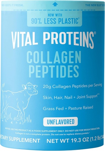 [BRSW2AY7OAIRGYLP] Vital Proteins Collagen Peptides Powder - Grass Fed Collagen Peptides for Hair, Nail, Skin, Bone & Joint Health, Unflavored, 27 Servings