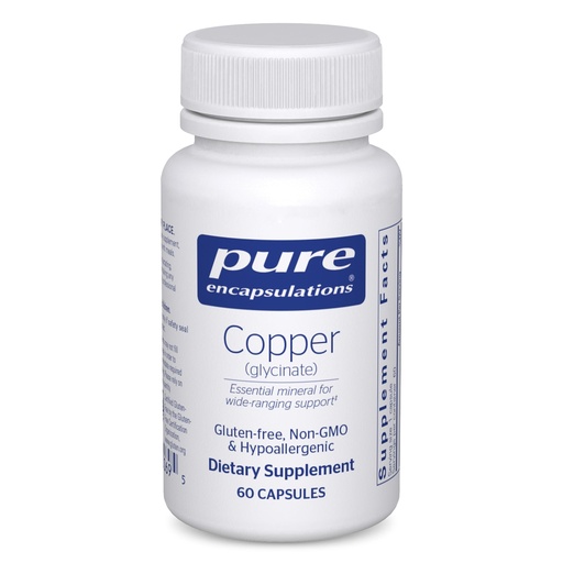 [BRSWIYQBOQIGEEY7] Pure Encapsulations Copper Glycinate 60's - 2 mg Copper Supplement, Supports Red Blood Cell Formation* - Aids Energy Metabolism - Non-GMO & Vegan - 60 Capsules