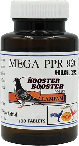 [BRSW22YPBMHWY2TZ] HULX MEGA PPR 926 100 Tablets, Rooster Booster Vitamins Health Chicken Supplement Vitamin B Complex & 80 Type Herbal Extract Support Blood, Endurance Energy Power Feed Bird Hen Food