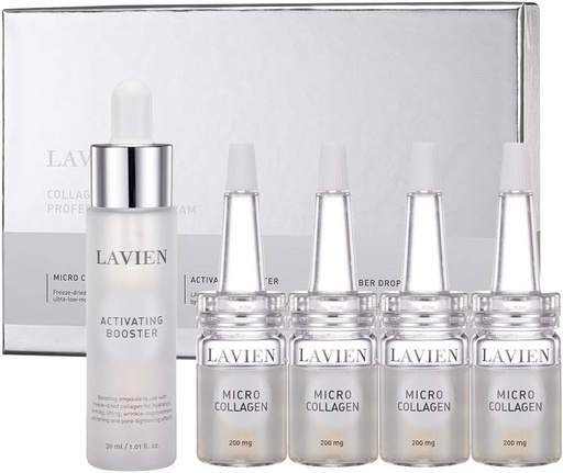 [BRSWYHD2DJ5W2E3V] LAVIEN Collagen Professional Program - Ensemble de soins, Micro collagène et Booster d'activation - Céramide, Elastine et acide hyaluronique, adapté à la peau grasse - Bouteille Booster de 30 ml, 4-200 mg