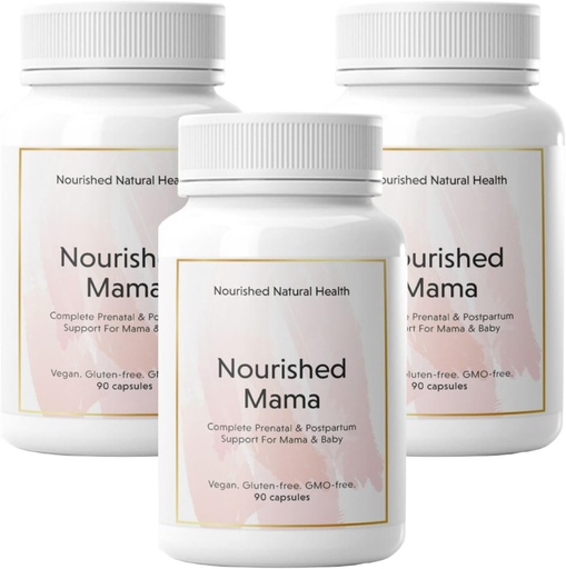 [BRSRAYLQA4NRO3LD] Nourished Mama Prenatal Multi Vitamin - Vegan Multivitamin for Preconception, Pregnancy, Postpartum and Breastfeeding Support - Iron-Free with Methylated Folate & High Dose Choline - 270 Capsules
