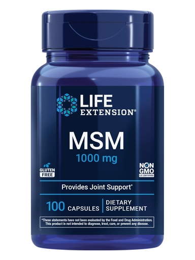 [BRSWIYQZAB5GIHDK] Life Extension MSM, 1000 mg, methylsulfonylmethane, Supports Healthy Joints, antioxidant Support, Gluten-Free, Non-GMO, 100 Capsules
