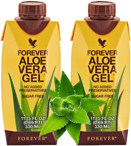 [BRSWYGQ3CUBA42T6] Forever Living Aloe Vera Gel® Minis (330mL/11.15oz Each) 99.7% Pure Inner Leaf Aloe Vera Gel, No Added Preservatives. Gluten-Free (Pack of 2)