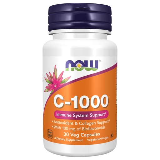 [BRSROFQNCR6QIDLU] Now Foods Supplements, Vitamin C-1,000 with Rose HIPS & Bioflavonoids, Antioxidant Protection*, 30 Veg Capsules