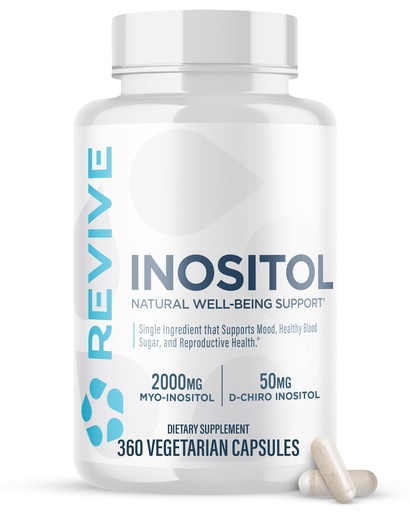 [BRSROFI7CQNQAAY2] Revive MD Inositol Supplement for Men & Women - Mood Support, Hormonal Balance & Reproductive Health - Vegan-Friendly, Gluten-Free - 360 Vegetarian Capsules - 180 Servings