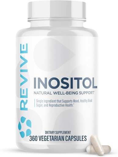 [BRSROFI7CQNQAAY2] Revive MD Inositol Supplement for Men & Women - Mood Support, Hormonal Balance, Healthy Blood Sugar & Reproductive Health - Vegan-Friendly, Gluten-Free - 360 Vegetarian Capsules - 180 Servings