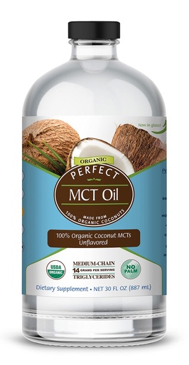 [BRSWGGD3C4MBUA3J] Perfect Supplements – Perfect MCT Oil – 30oz – Organic Coconut MCTs Unflavored Oil – Boosts Sustainable Energy for Body & Brain