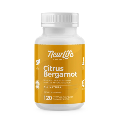 [BRSROFA3BF7G2GTU] NewLife Naturals Citrus Bergamot Supplements 500 MG for Cholesterol Support- Cholesterol Supplement - 120 Veggie Capsules