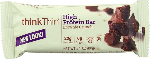[BRSWIYT3PMCAEGTG] ThinkThin High Protein Bar, Brownie Crunch, 60 g, Bares, 10 Condes